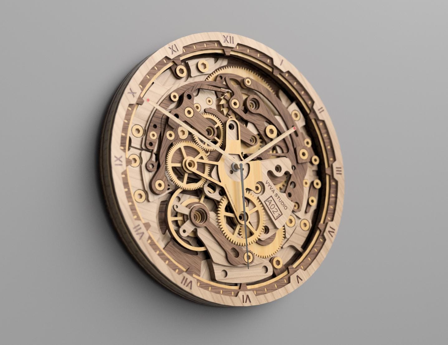 Fichier svg découpé au laser d'horloge murale demi-cadre