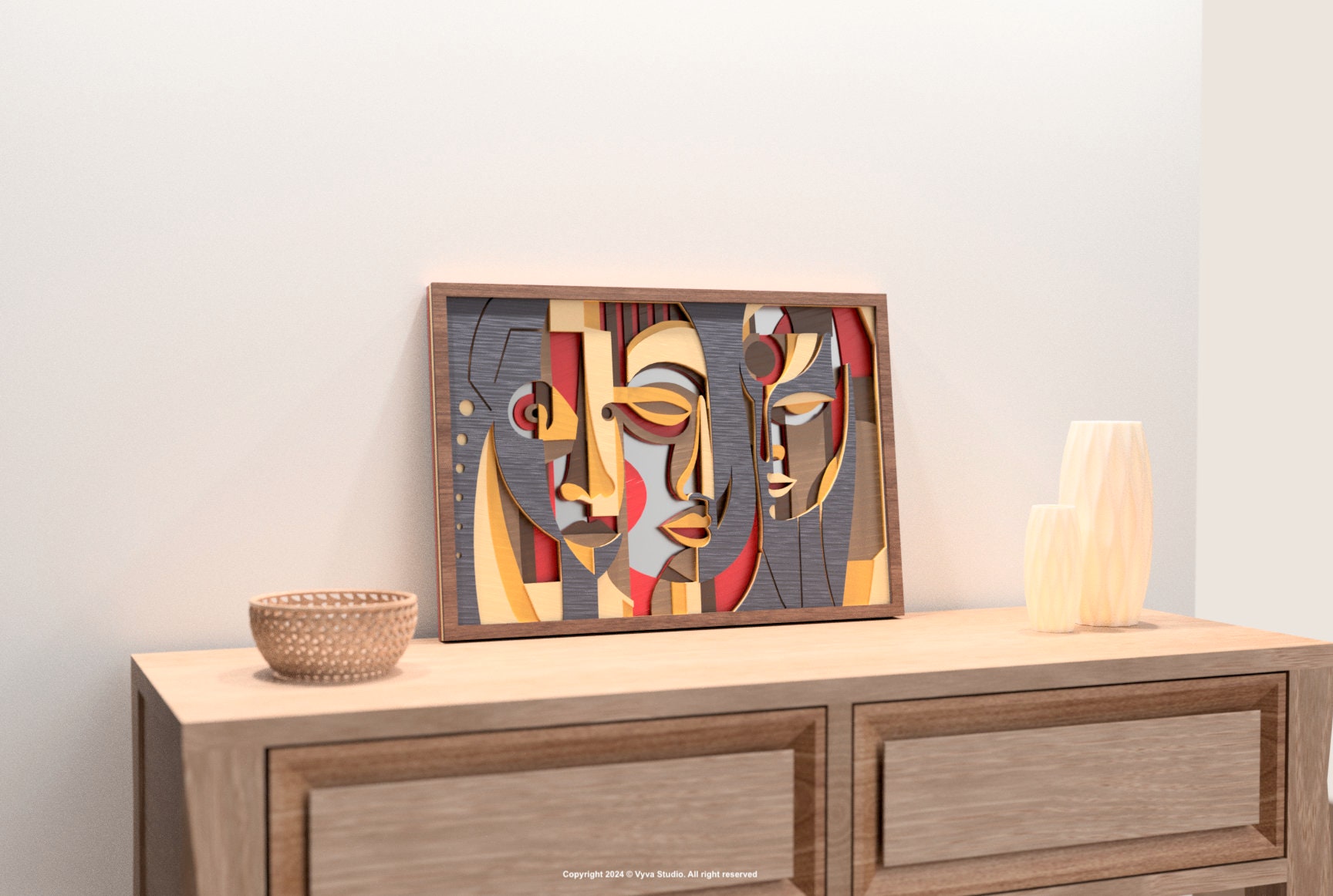 Faces Abstract | Digital Cut File for Multilayered Abstract Art ...