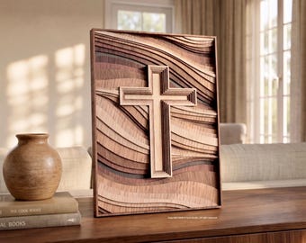 Multilayered Laser Cut File or Paper Cut Files for Cross Wall Art available in svg, ai, dxf, pdf