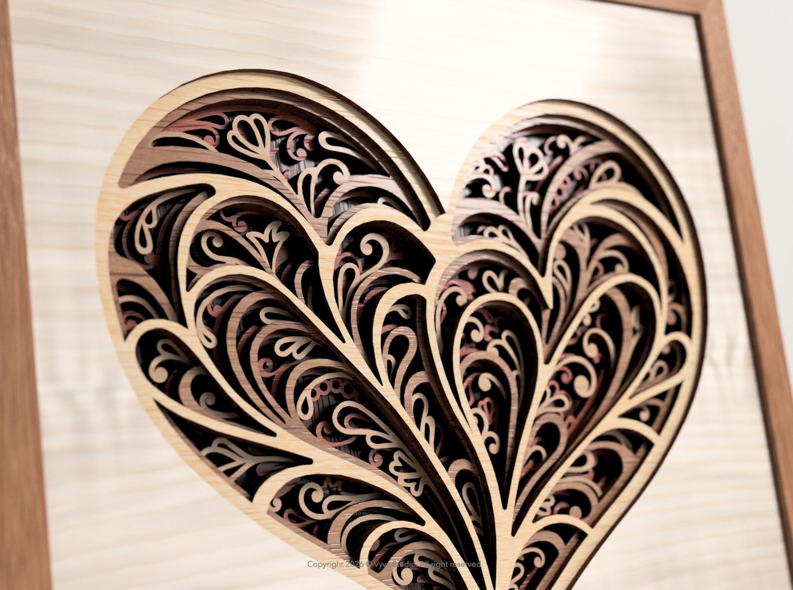 3D Layered Heart Wall Art SVG | Romantic Laser Cut File | Multilayer ...
