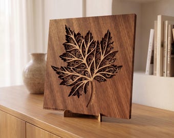 Maple Leaf Laser Cut File | 3D Layered Wood Craft Design