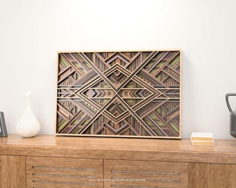 3D Geometric Wall Art: Layered Abstract Laser Cut SVG File (Digital Download)