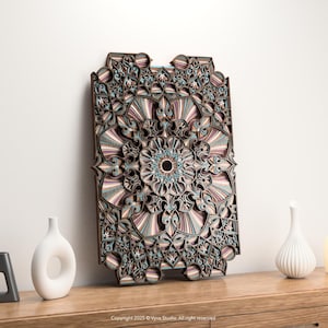 Mandala 3D tagliato al laser: file SVG geometrico spirituale (download digitale)