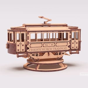 3D puzzel trammodel Lasergesneden bestand Cnc router plannen DXF SVG AI vector Instant download digitale bestanden