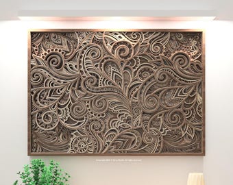 Botanical Symphony | 3D Multilayered Mandala SVG files template, laser cut files available in dxf, svg, pdf, ai and Lightburn.