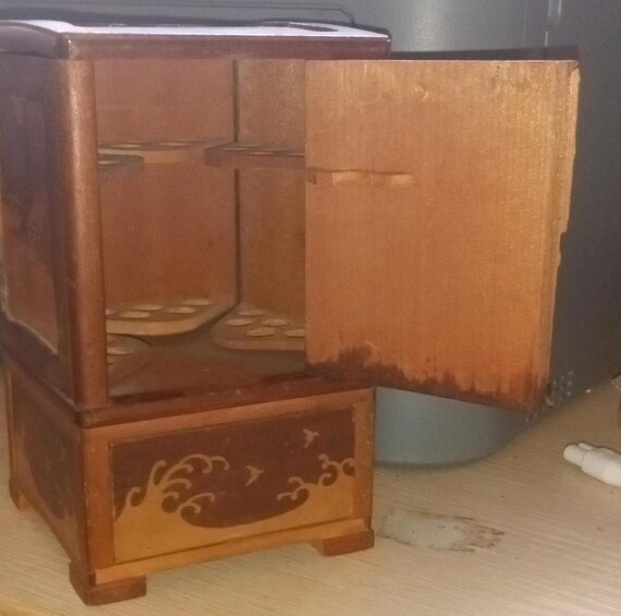 Antique Japanese Cigarette Puzzle Box With Beautiful Inlay