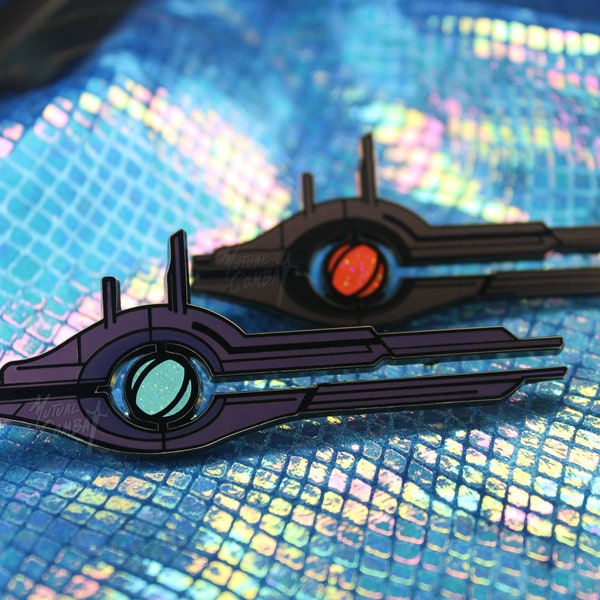 Mass Effect Relay Premium Hard Enamel Glitter Pin 3"