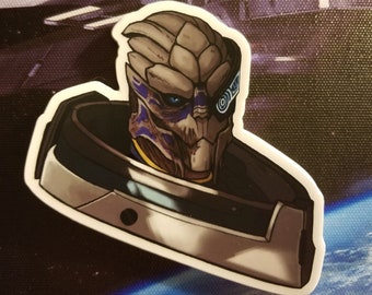 Mass Effect Garrus Vakarian Transparent Vinyl Sticker