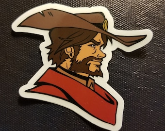 Overwatch Cole Cassidy Jessie McCree Transparent Vinyl Sticker