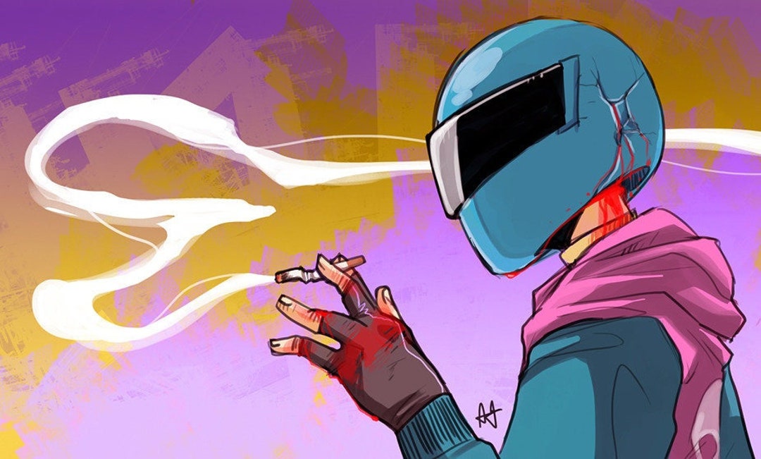 bike helmet hotline miami 11x17 Hotline Miami Biker Fanart Print Poster