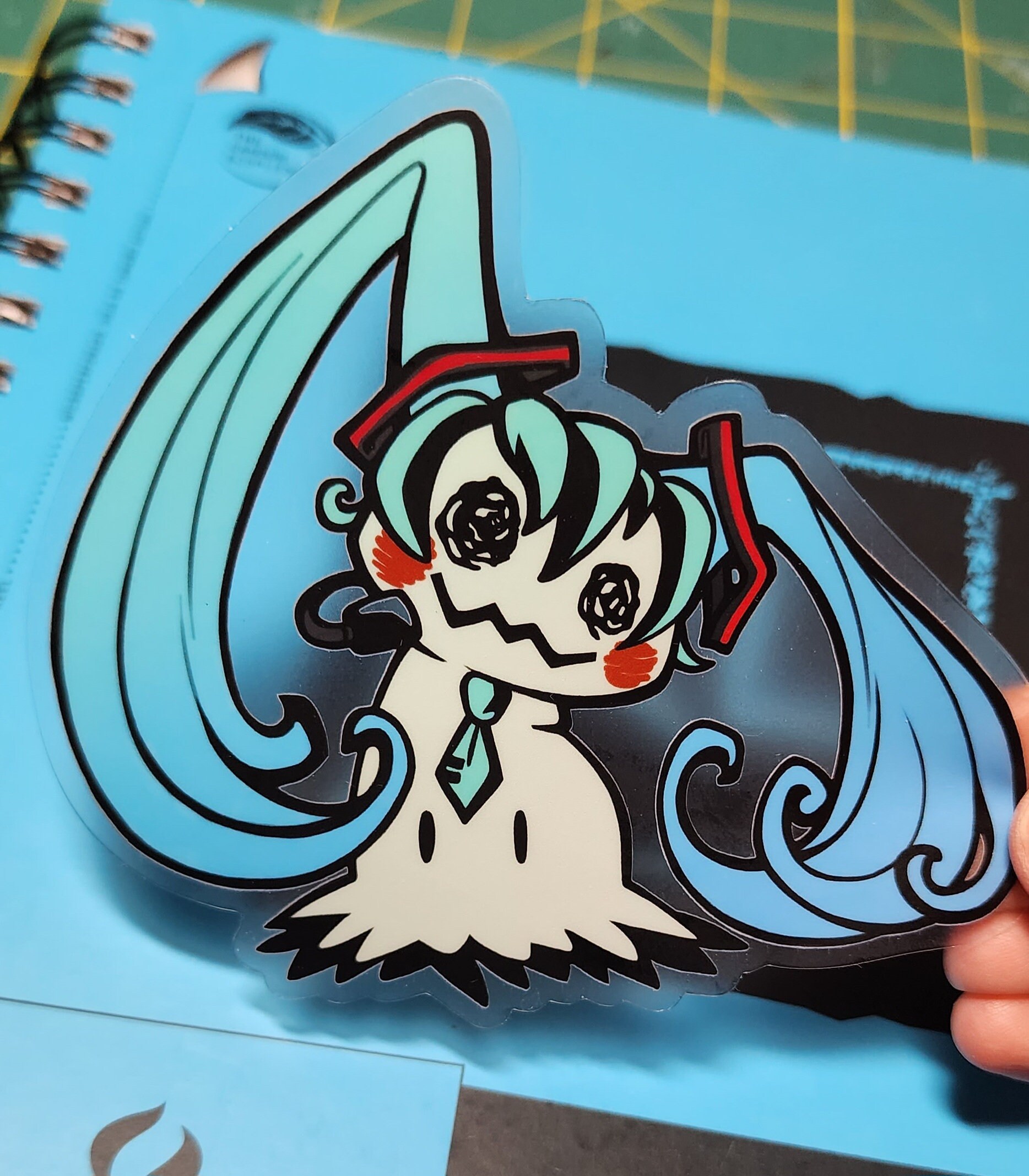 Hatsune Mimikyu Pokemon X Miku Crossover Transparent Vinyl