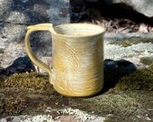 14 oz coffee mug, yellow coffee cup, hot chocolate mug, 12 oz tea mug, swirl coffee mug, stoneware pottery mug, handmade ceramic cup