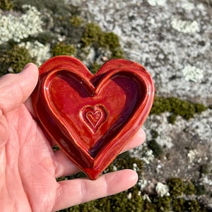 Heart dish, gift for Mom, bridal gift idea,  jewelry heart dish ceramic, coffee spoon rest, ring dish, small trinket dish, gift for her