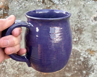 20 oz coffee mug, hot chocolate mug, stoneware mug, large tea mug, 20 oz tea mug, 20 oz mug purple, large tea cup