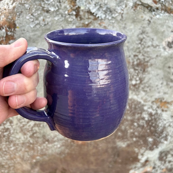 20 oz coffee mug, hot chocolate mug, stoneware mug, large tea mug, 20 oz tea mug, 20 oz mug purple, large tea cup