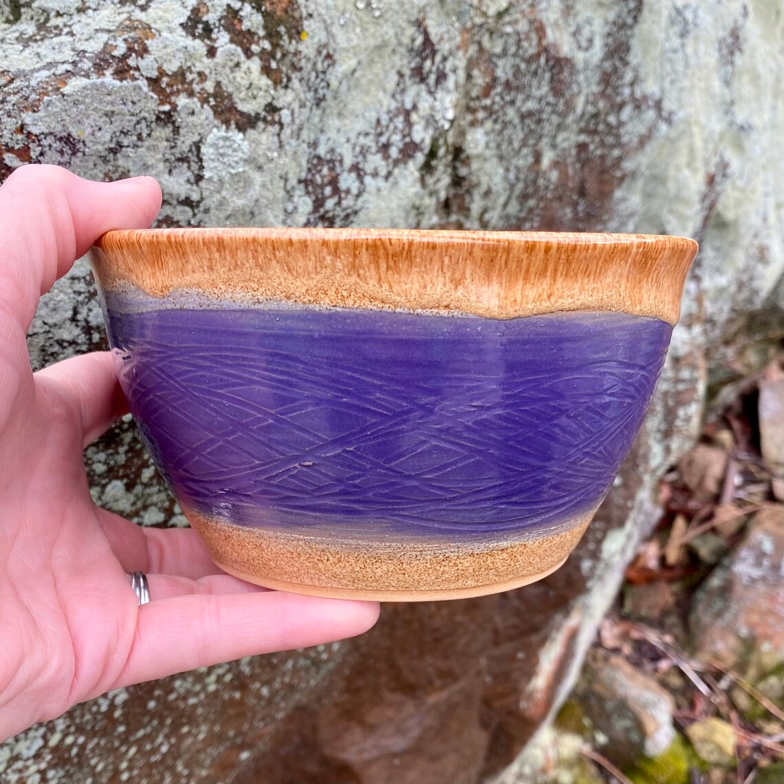 Cereal Bowl Purple Soup Bowl Deep Serving Bowl pottery Etsy