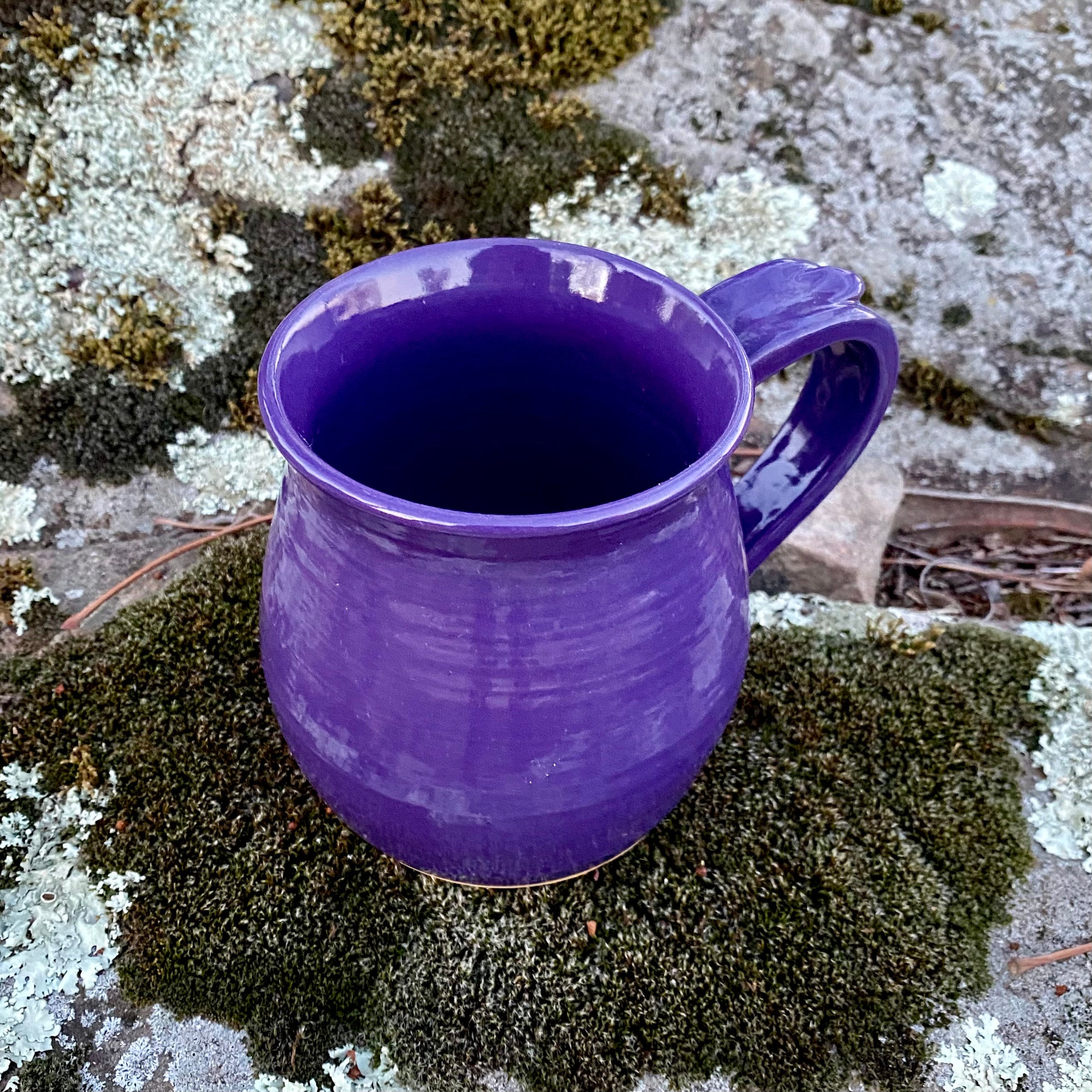 16 oz purple mug coffee mug stoneware handmade pottery Etsy