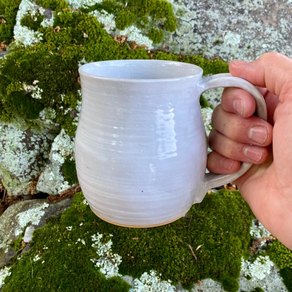 20 Oz White Coffee Mug, Made-to-order, Hand Warmer Mug, 20 Oz Mug Handmade,  Hot Chocolate Mug, Ceramic Mug, Large Belly Mug, Large Tea Mug 