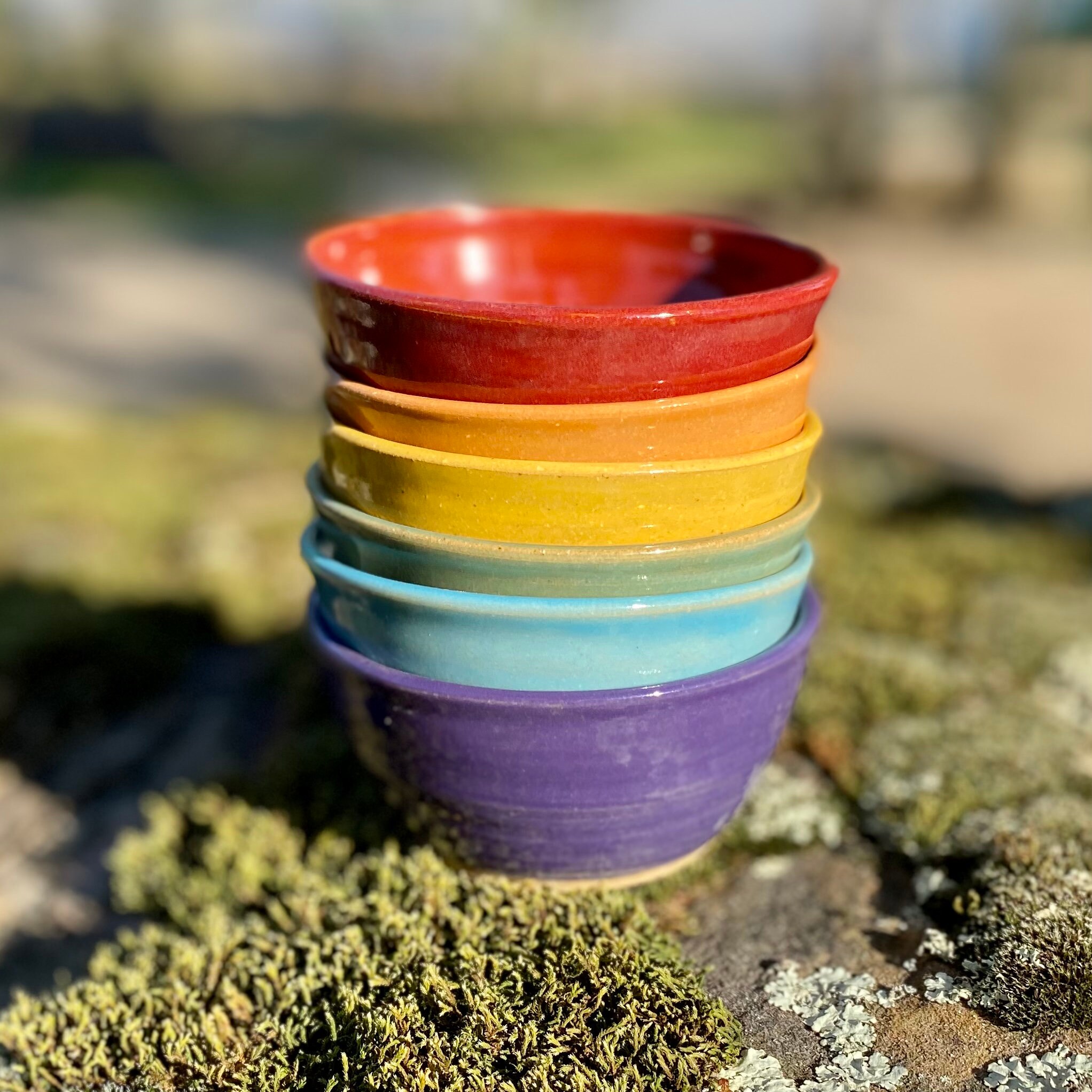 Sauce bowl set of 6 rainbow dipping bowls stoneware Etsy