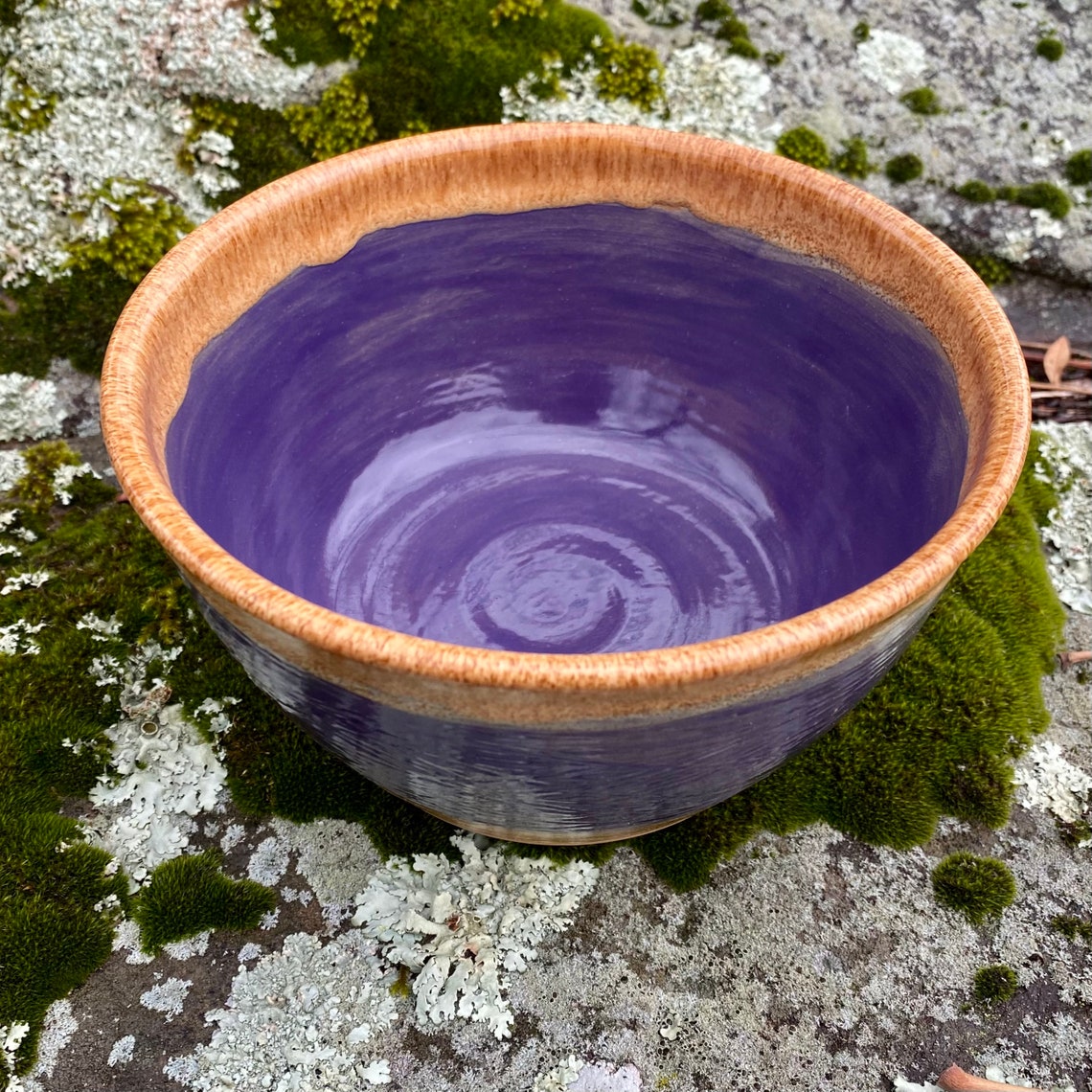 Cereal Bowl Purple Soup Bowl Deep Serving Bowl pottery Etsy