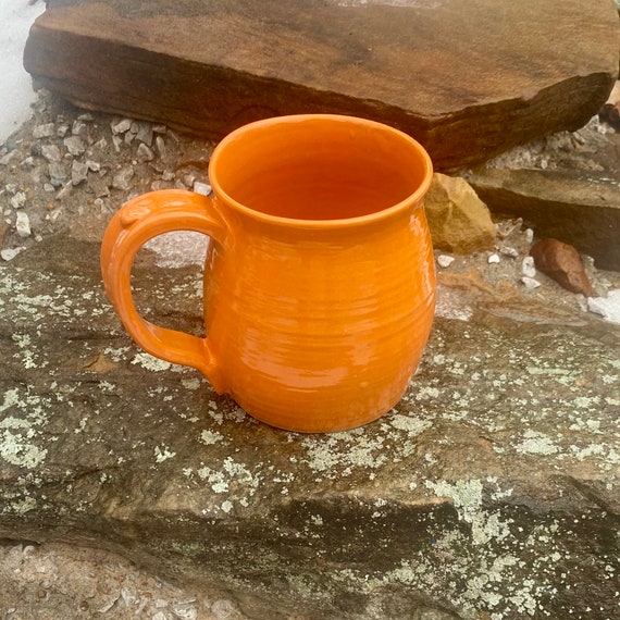 20 Oz Coffee Mug, Made-to-order, Hot Chocolate Mug, Large Orange Coffee Mug,  20 Oz Ceramic Mug, 20 Oz Tea Mug, Large Tea Mug, Pottery Mug 