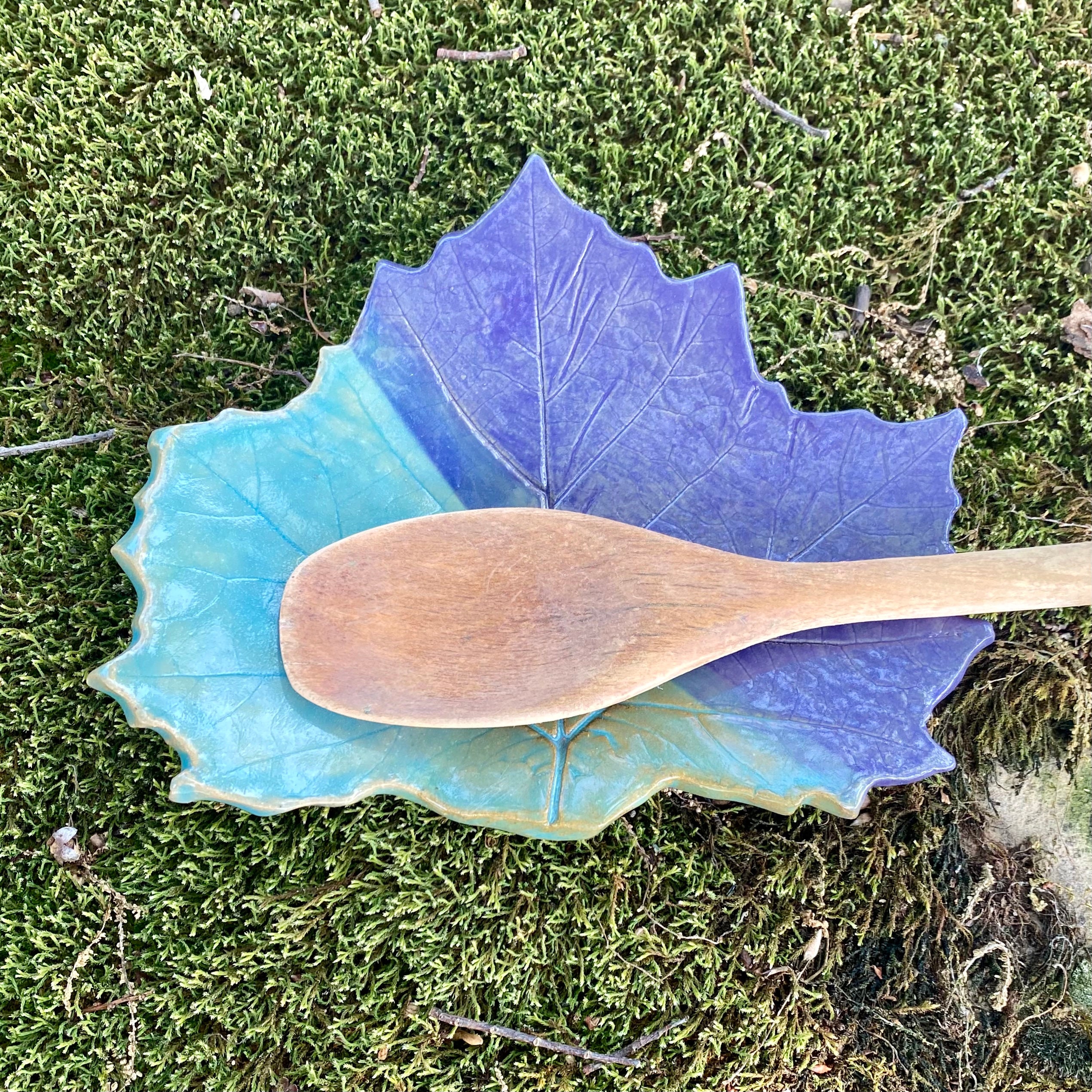 Leaf Plate spoon rest home decor stoneware ceramic Etsy