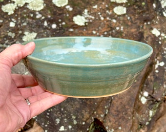 pasta bowl handmade, shallow dinner bowl, gift for her, stoneware deep plate, Buddha bowl, ceramic soup bowl, shallow serving bowl