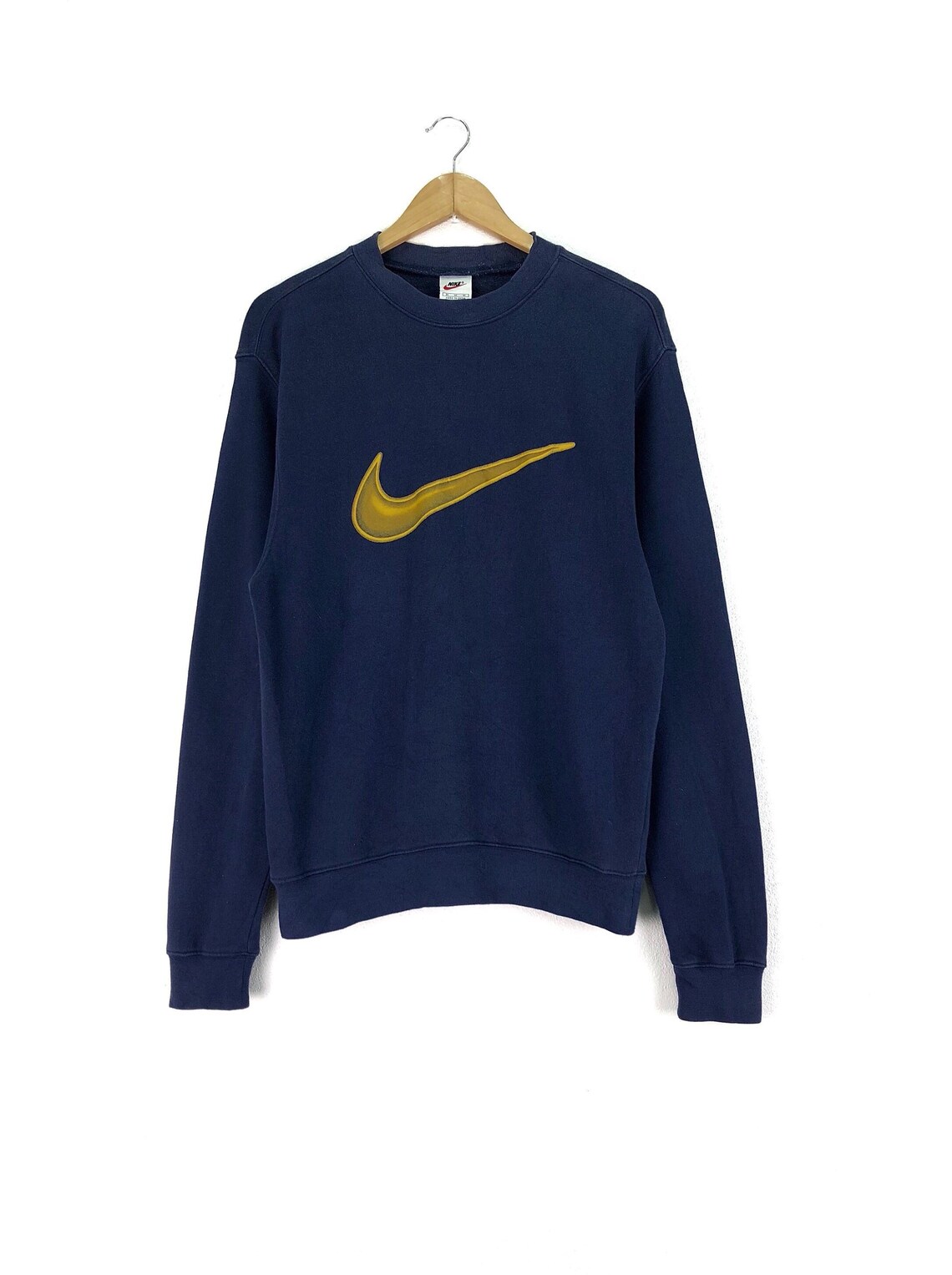 Vintage NIKE SWOOSH Sweatshirt Jumper Big Logo Dark Blue Color - Etsy