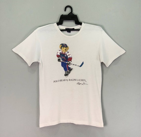 Vintage Rare Polo Bear Ralph Lauren Tshirt Polo Sport Hockey Etsy