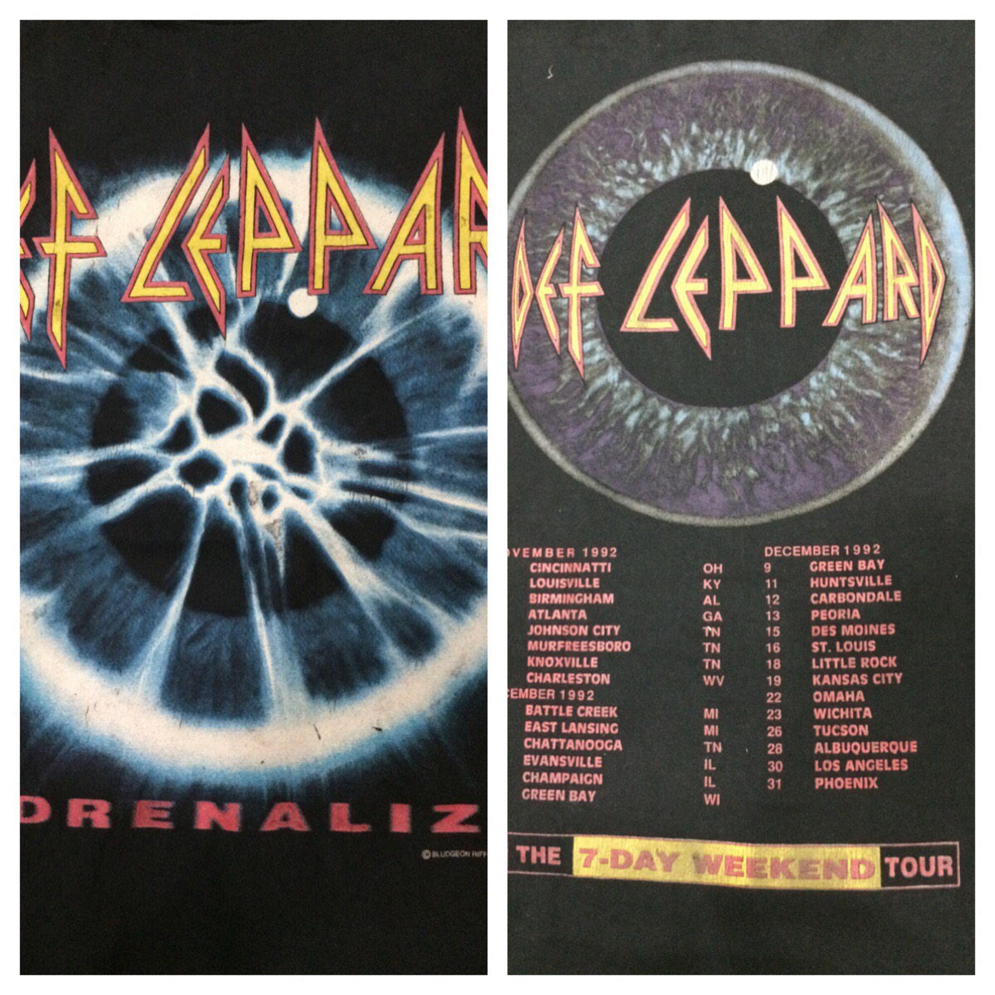 Vintage 90s Def Leppard Adrenalize Concert Tour Rock Band Tshirt