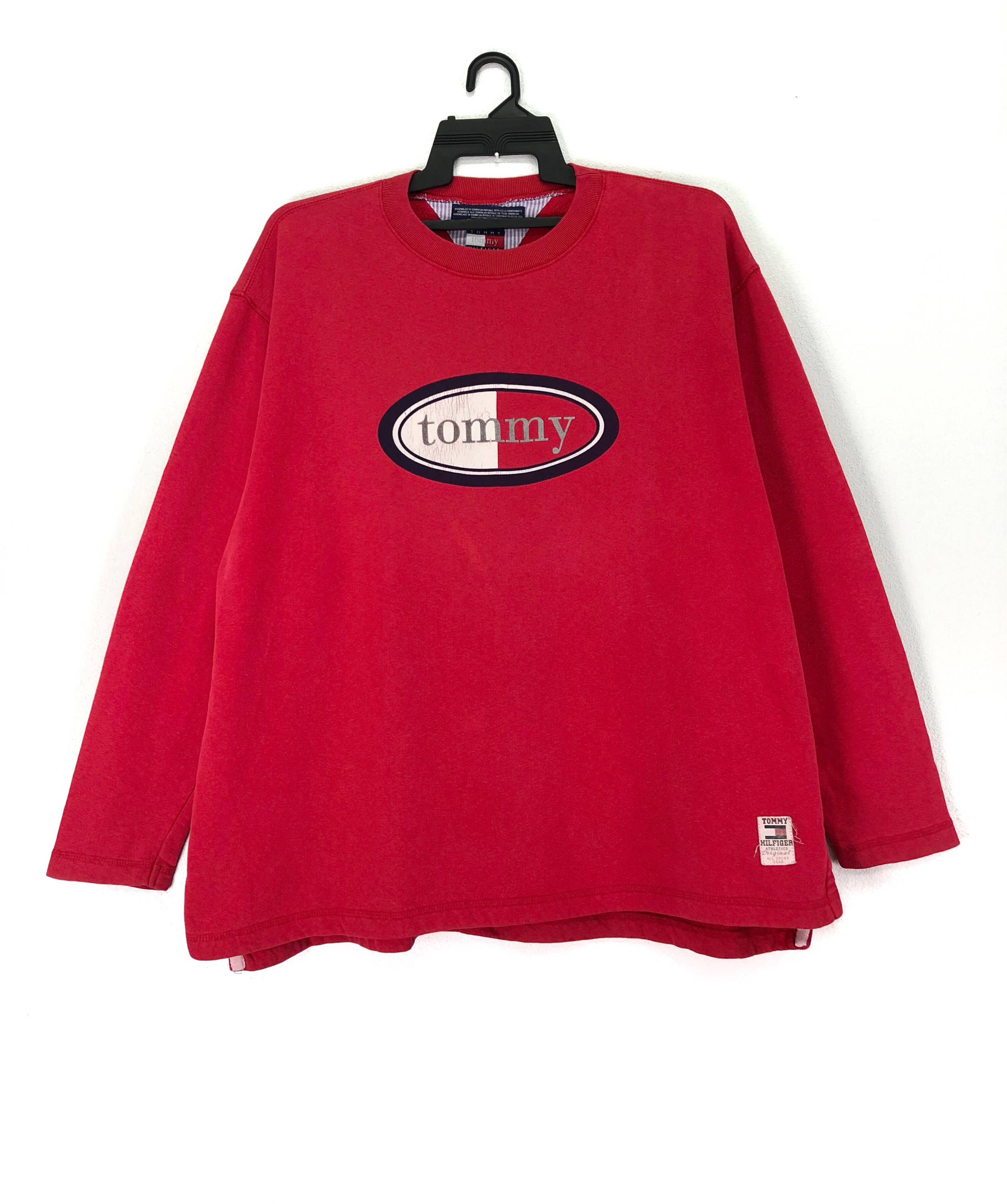 vintage red tommy hilfiger sweatshirt