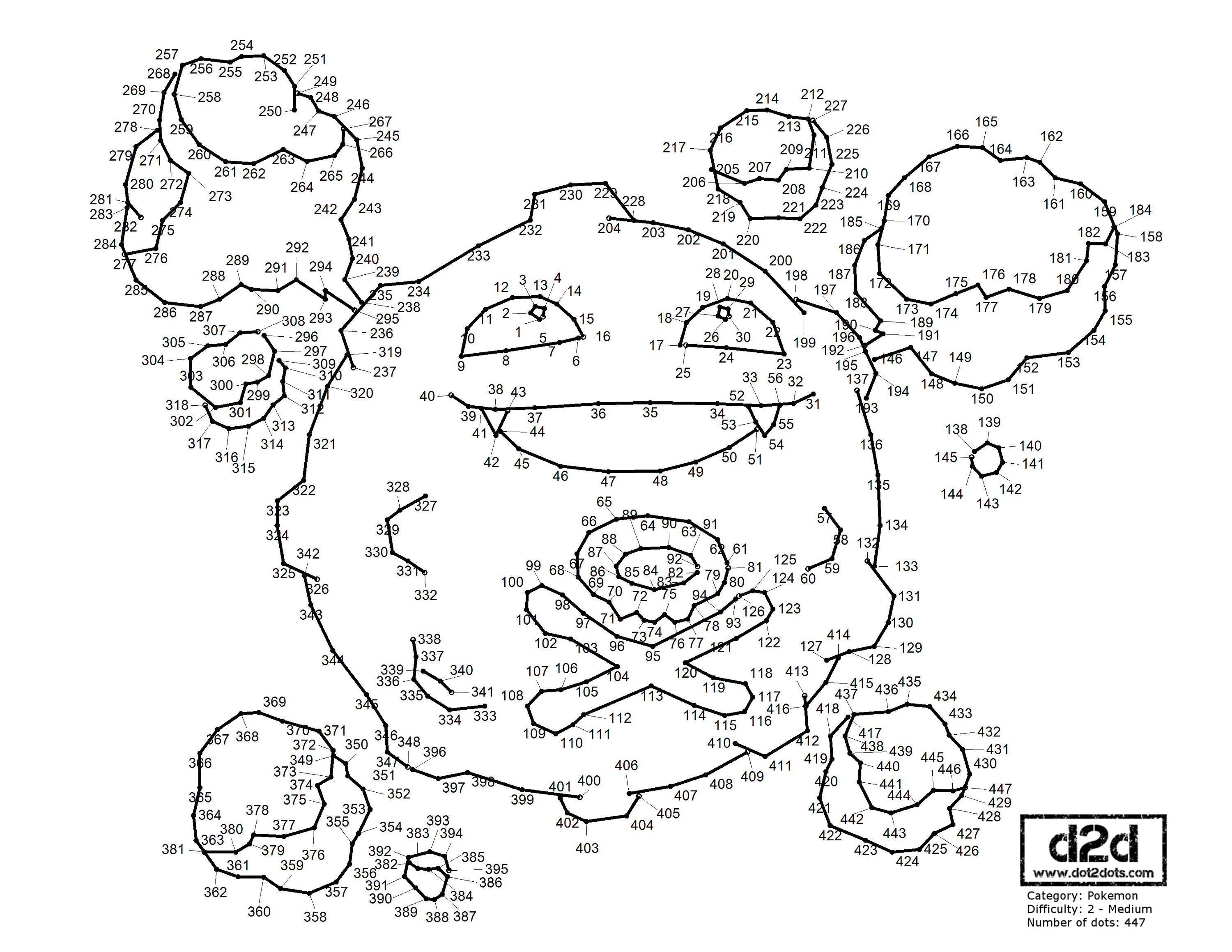 Hitmonlee Pokemon GO dot to dot printable worksheet - Connect The Dots