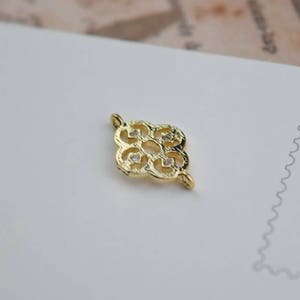 5 of gold filled flower link connector 10*9mm