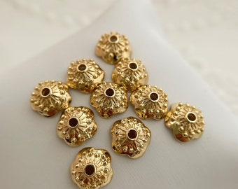 100pcs 14K Gold Filled Bead Caps, Gold Filled Plain Smooth Bead Caps ...
