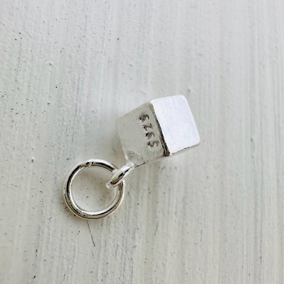 Silver Block Accessory Solid Sterling Silver Block Charms / 4.5mm - Etsy