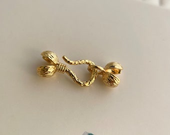 10pcs,goldplated Hook Clasp With 5mm Clamshell End