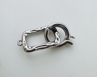 1 set of silver plated clasp / 24x11mm