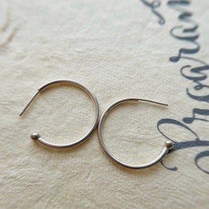 Solid Sterling Silver Circle Hoop Earrings / 25mm / Wire Thickness 1.5mm