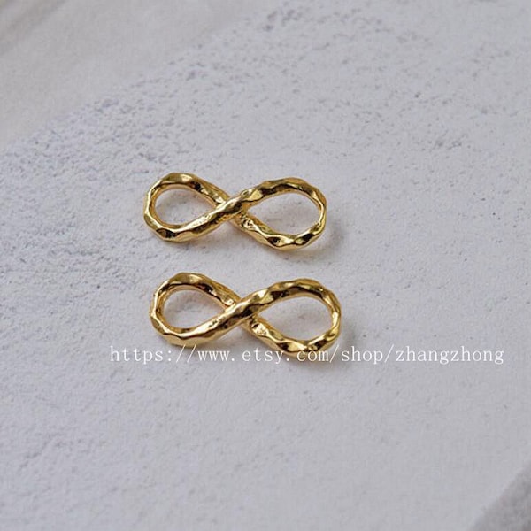 2 of gold filled hammered infinity connector link charm pendant