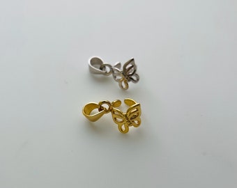 1 piezas, solidez de plata de ley Butterfly Clip Bail / Diámetro interior 4mm