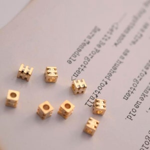 20 of gold filled tiny cube square spacer beads