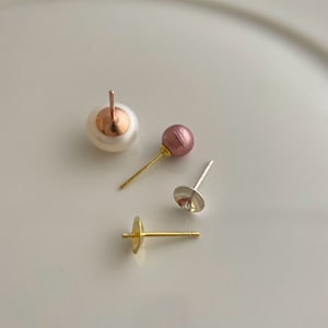 1 pair solid sterling silver cup with pin / earring setting / post earrings findings / studs earring supplies / 3mm / 4mm / 5mm / 6mm