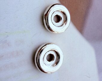 7mm, Sterling Silver Beads , 2 pieces, hole 1.5mm