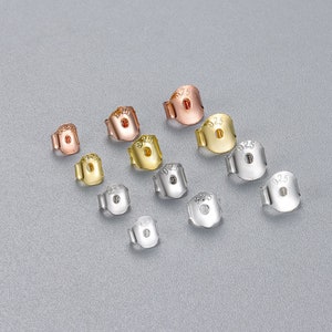 20pcs of sterling silver earring stoppers earring backs nuts ,earring findings, 3mm, 4mm, 5mm