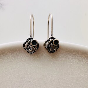 Solid Sterling Silver Earwires , Earrings Findings / 30x7mm