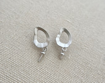 1 pair sterling silver stud post dangle earring findings 19x9mm(cap dia 3mm)