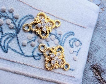 2 Pcs , Gold Filled Connectors (14x9mm)