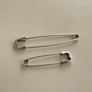 1 pcs, Solid Sterling Silver Pin Charm / 30mm / 40mm