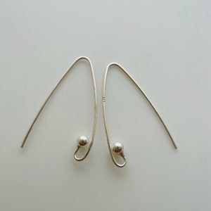 2pcs solid sterling silver hook earring earwires / ear wires hooks findings / earring supplies / 29mm / thickness 0.7mm