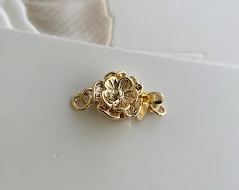 5 pcs,  14k gold filled, flower box clasp 9mm